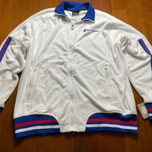 Champion Terry Cloth zip warm up jacket track